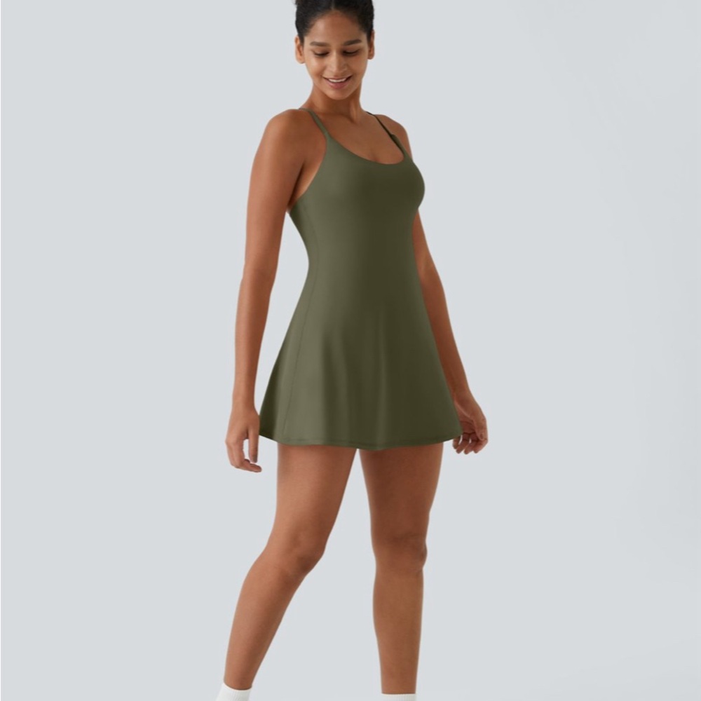 Halara Active Dress Easy-Peezy, Large, Grass Grey Green
